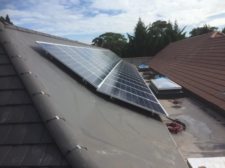 social housing solar-panel installation Eaves court Princes Rasborough